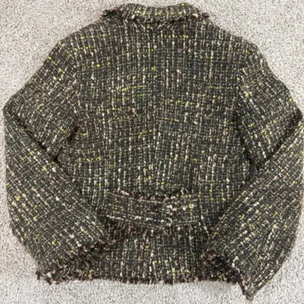 J‎ Jill Tweed Boucle Jacket Womens 6 Wool Blend Frayed Textured Blazer EUC